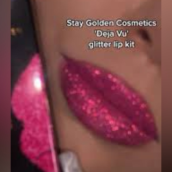 Stay Golden NWT! Glitter Lip Kit Pink “DEJAVU” - Picture 4 of 5